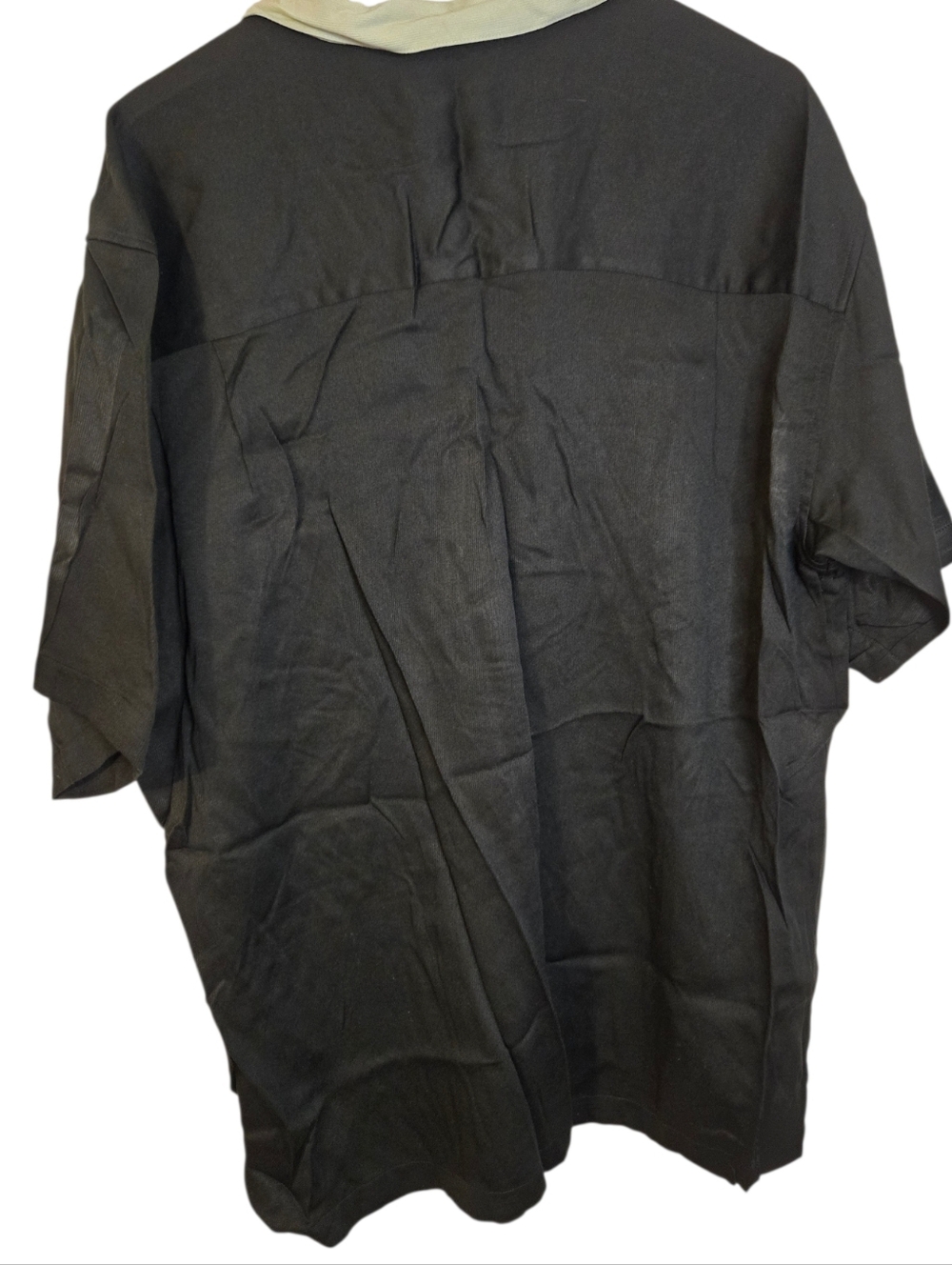 Retro Colorblock Bowling Shirt XL Black Cream Y2K Button Up Streetwear - Picture 3 of 3